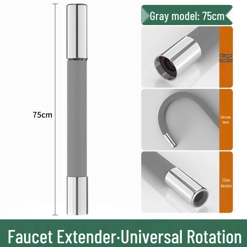 Universal Silicone Rotating Faucet Extender: Anti-Splash, Flexible, and Adjustable Hose