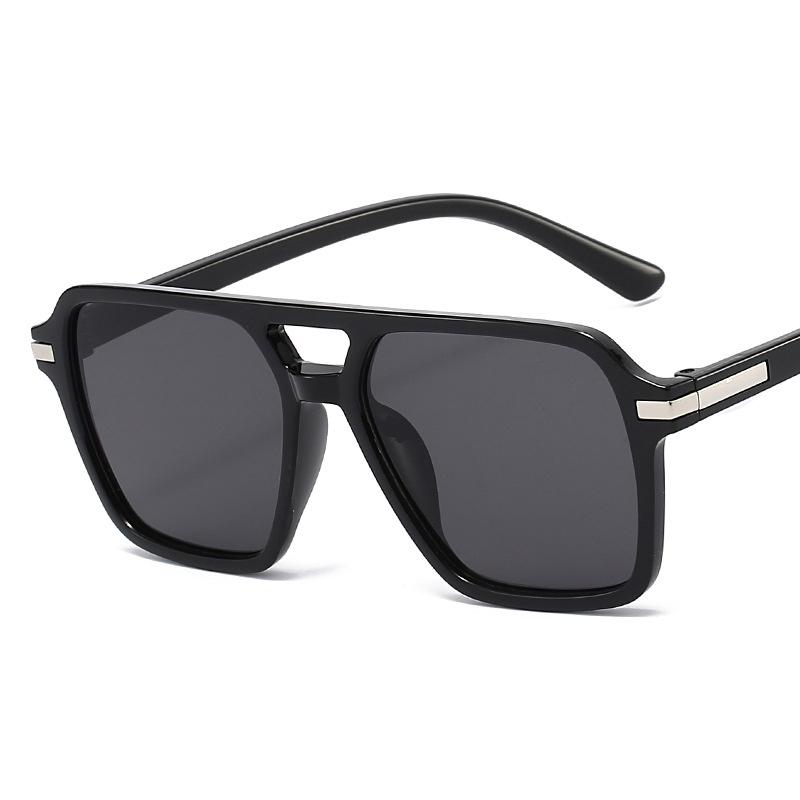 Square Women Sunglasses Retro Large Frame Men Sunglasses Fashionable Black Lens Glasses Travel Driving Punk Aviator Sunglasses