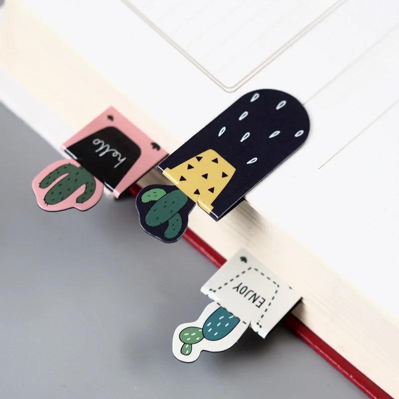 3 Pieces Per Set Cactus Bookmark Office Stationery Page Tags Bookmark Reading Auxiliary Bookmarks Student Stationery Supplies