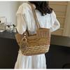 Woven Straw Shoulder Bag Versatile Large-capacity Tote Bag Hollow Straw Bag Wave Ripple Summer Women's Bag