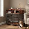 Dog Crate Furniture, Dog Cage with Rotatable Feeding Station and Storage Shelves, End Side Table Indoor Pet Kenne