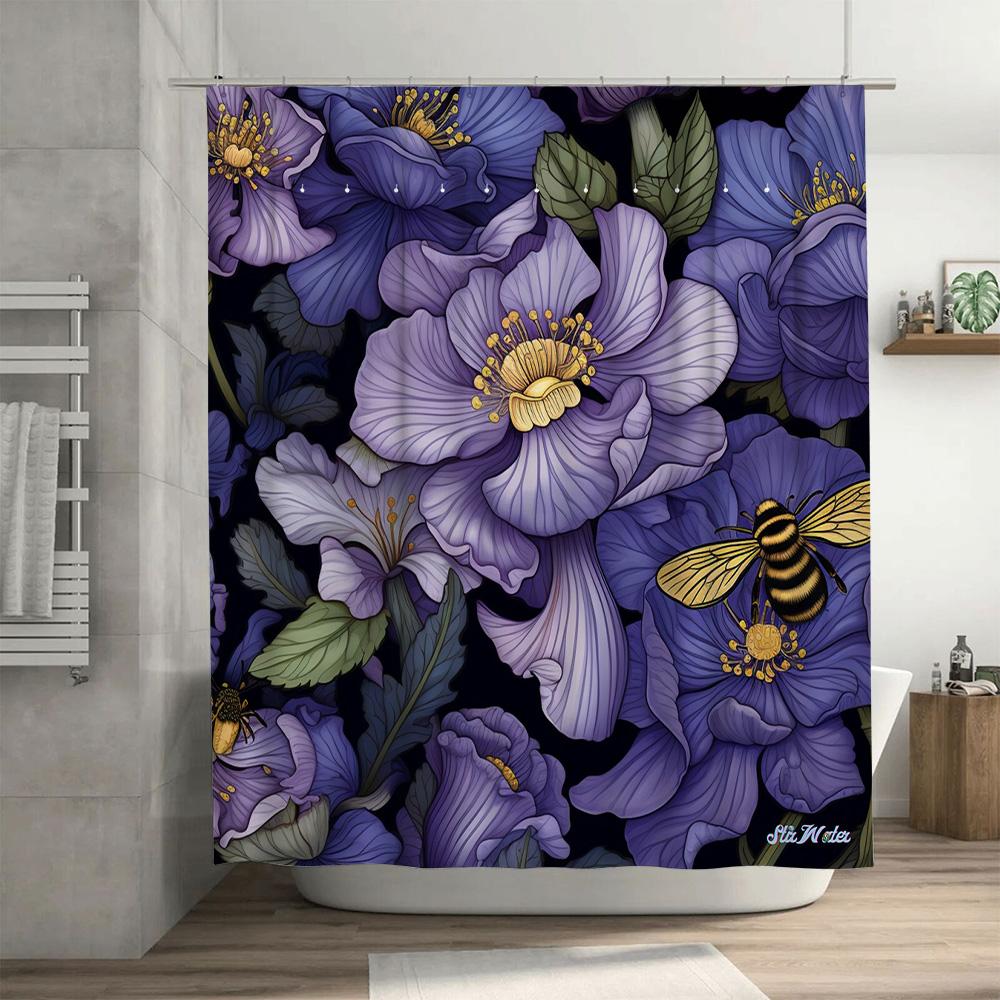 Modern Bathroom Shower Curtain Set with Geometric Pattern Black Gold 2021 Hot Selling Waterproof Decorative Showercurtain for Ho