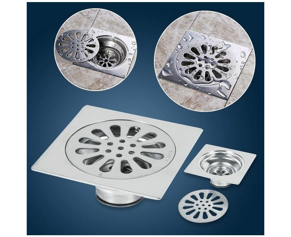100x100mm Thick Stainless Steel Square Anti-Odour Shower Drain