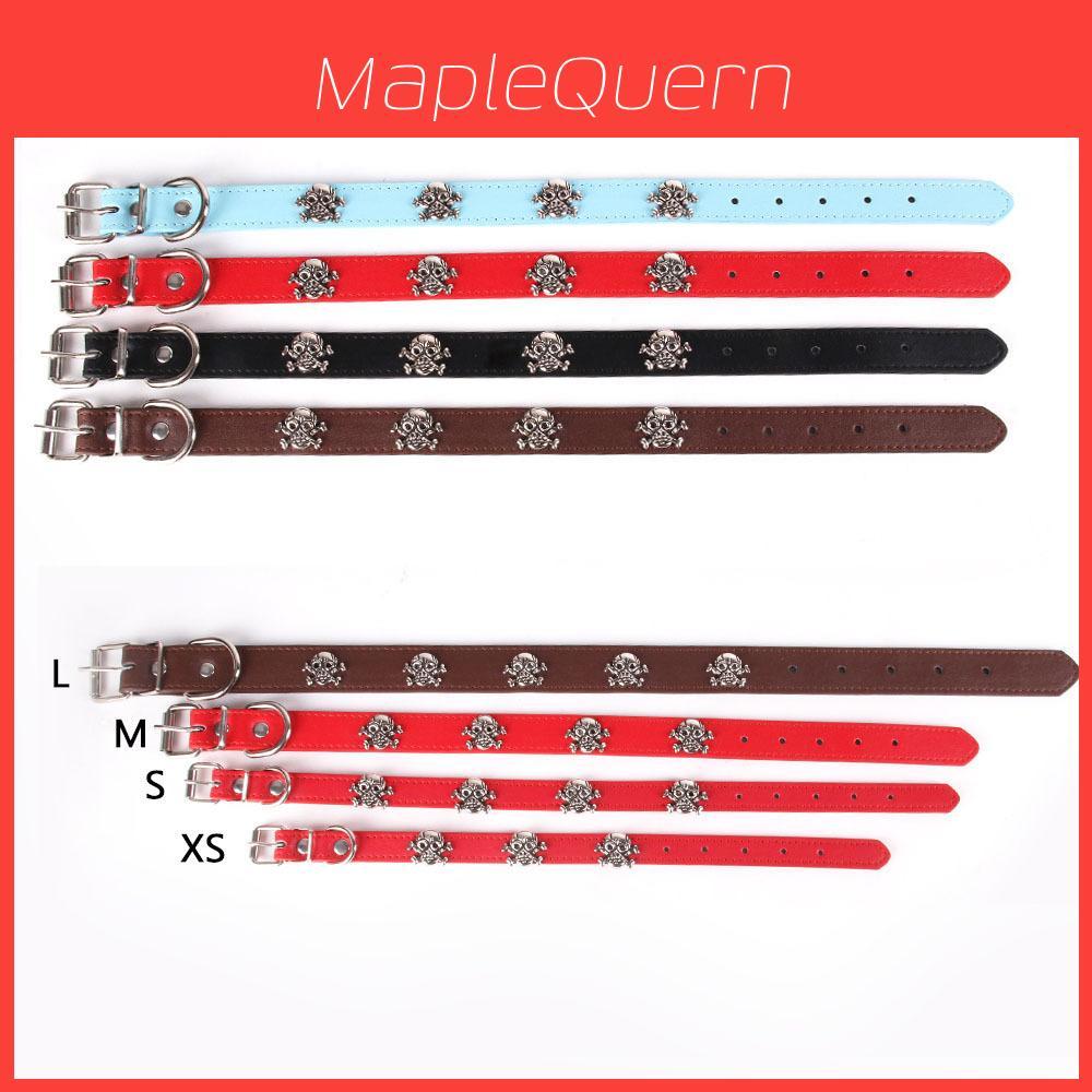 Punk Style Dog Collar With Skull Decoration Soft Leather Material Suitable For Dogs Of All Sizes Available In Multiple Colors