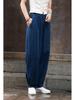 2025 Spring/Summer Women's Cotton Linen Slimming Lantern Pants - Sand Washed Loose Fit.