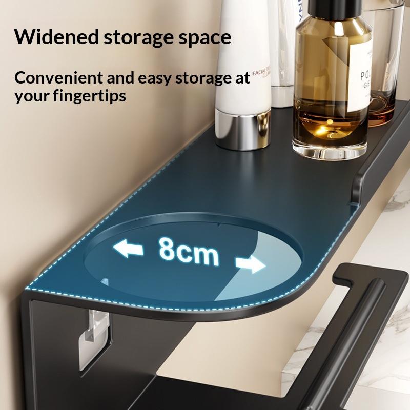 1Pc No-Drill Toilet Paper Holderphone Stand Metal Storage Rack Kitchen Towel Holder Seasoning Bottle Bathroom Wall Roll Paper