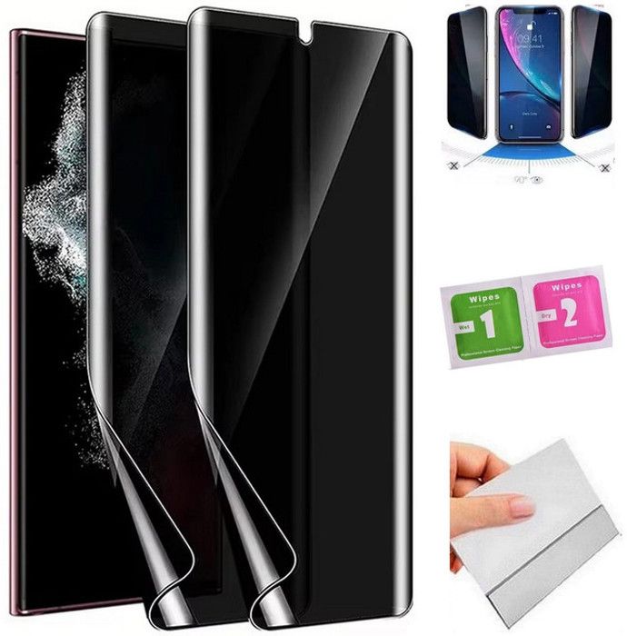 2 films hydrogel anti-espion pour samsung galaxy note 10 - technologie de filtration des angles de vue