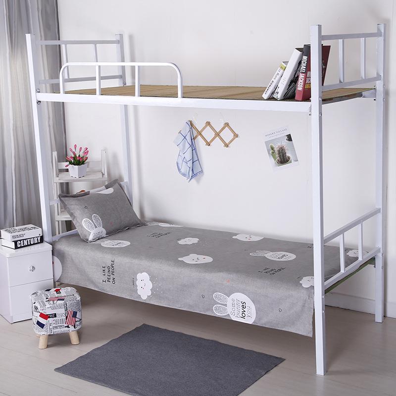 Velvet Single Bed Sheet & Double Quilt Cover for Dormitories in Simple Style