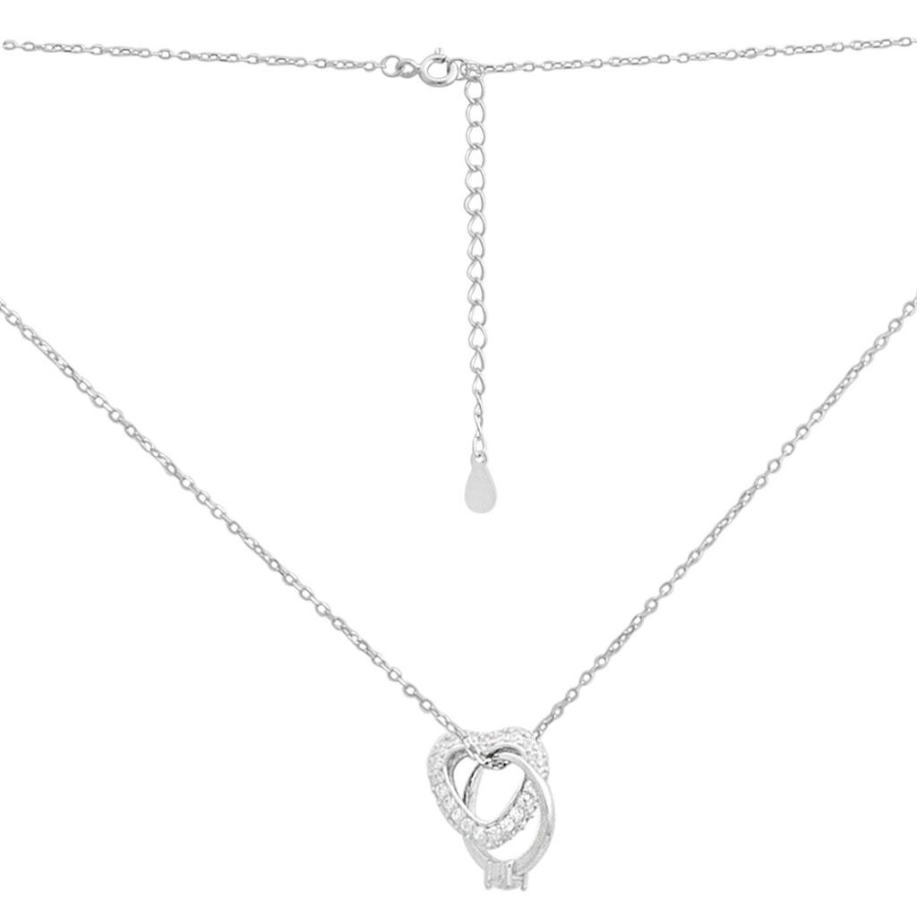 Серебряное колье с фианитами, вес изделия 2,71 гр (2185574)