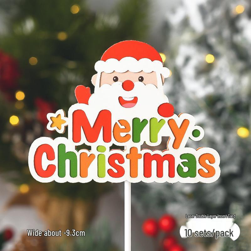 Popular Soft Glue Christmas Cake Ornaments: Santa Claus & Snowman Inserts for Holiday Party Desserts