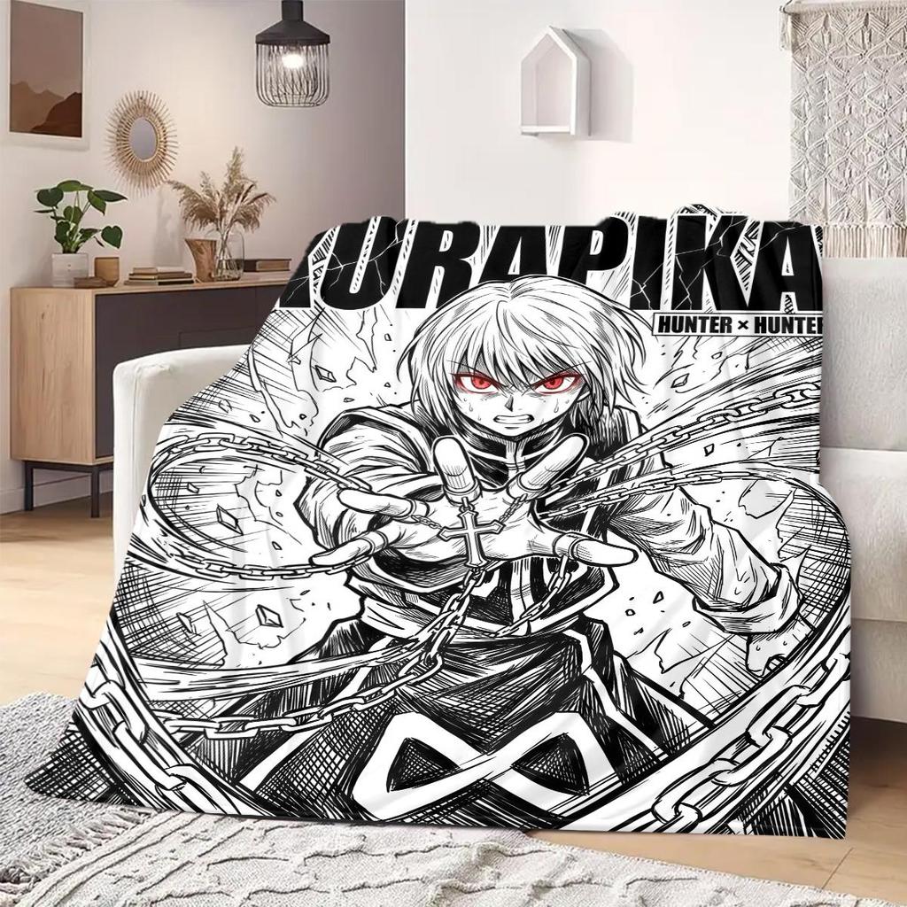 Hunter Anime Print Blanket Warm  Comfortable Flannel Blanket Suitable for Bedrooms, Sofas, Beds, Chairs, Picnics, Travel