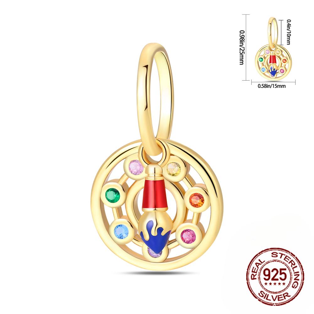 Golden Series Copper Ring Heart Tree Of Life Sunflower Owl Charm Pendant Fit Bracelet Handmade Diy Gifts