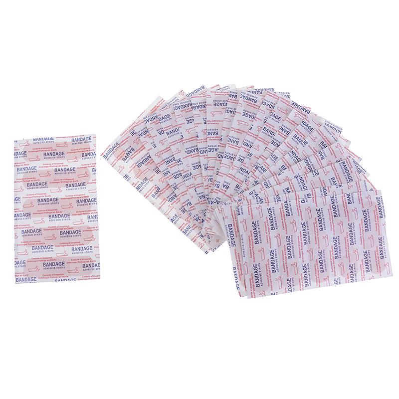 100 ks proužků Band Aid Pe Vodotěsné bandáže Lepicí bandáže Lékárnička