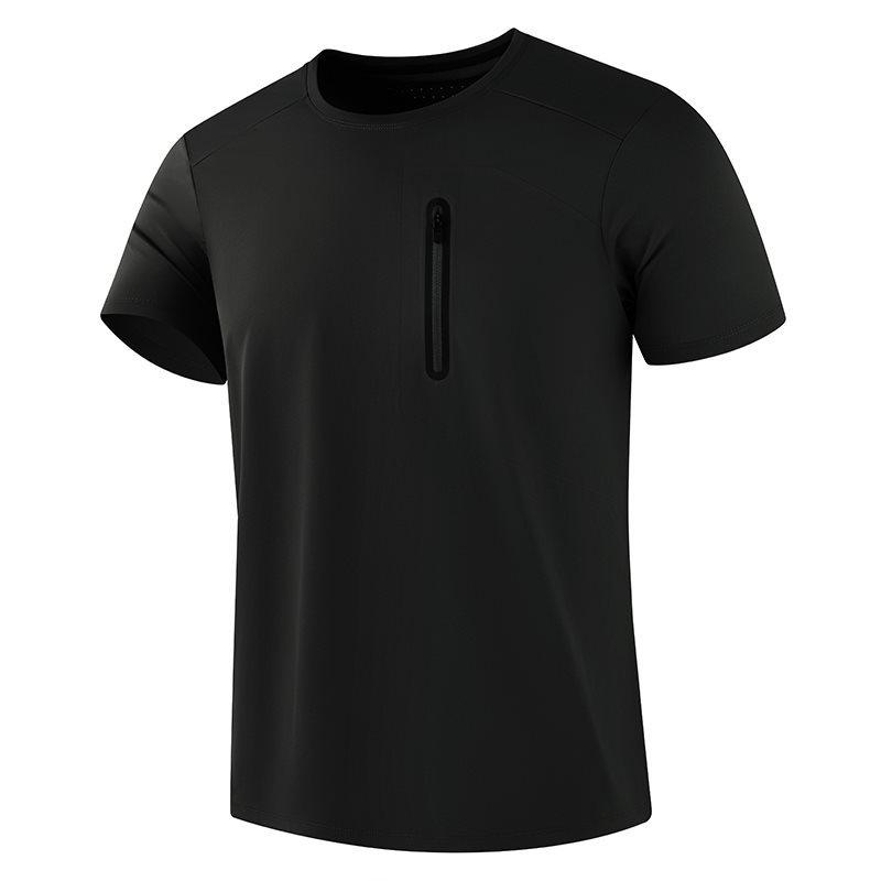 Men's High-Quality Quick-Dry Ice Silk Short Sleeve Round Neck T-Shirt for Summer Sports