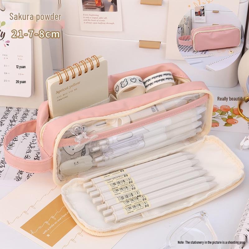 Stylish Candy Color Large-Capacity Pencil Case for School Students