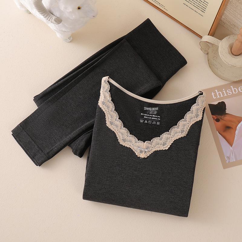 2025 Women's Seamless V-neck Body Shaping Thermal Underwear Set for Autumn/Winter