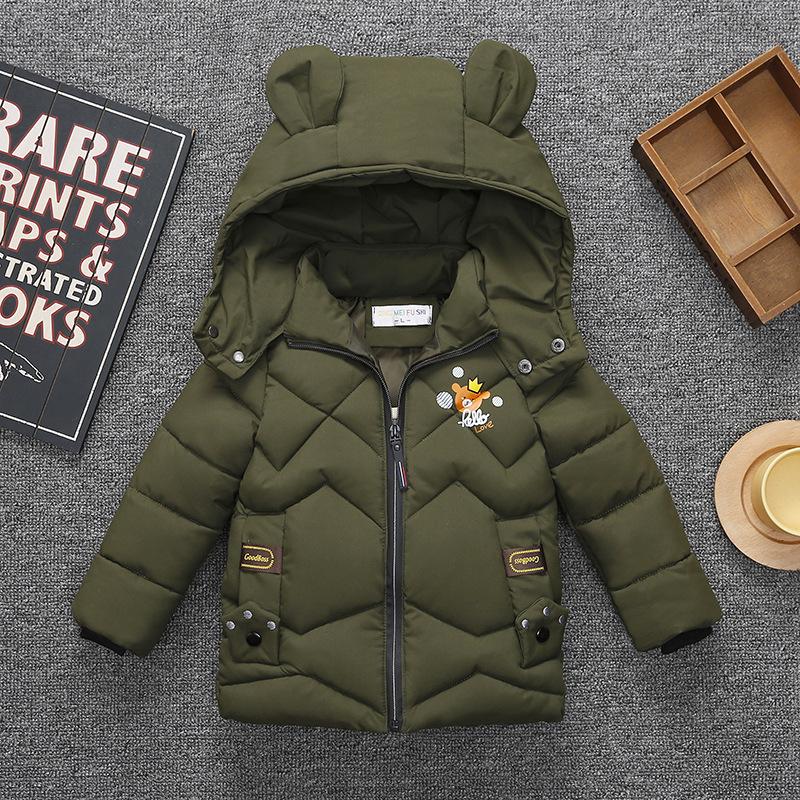 Children's Fashion Winter Baby Coat Hoodie Cotton Jacke Boys Padded Jacket Cute Winter Keep Warm Coat
