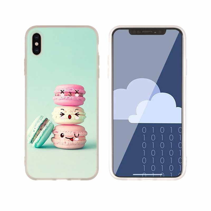 Macarons Cake Soft Silicone Case For iPhone 13 11 12 Pro X XS Max XR 6 6S 7 8 Plus SE Mini Cover