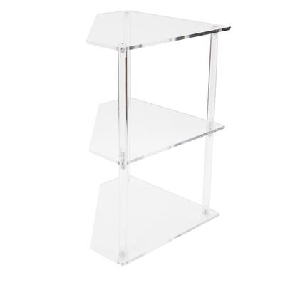 Acrylic Corner Side Table Small 3 Tier Triangular End Table for Living Room Bedroom Study Arrangement