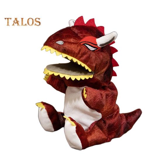 

Интерактивная кукла-марионетка в виде динозавра, интерактивная плюшевая игрушка с подвижным ртом, обучающая реквизит для рассказывания историй для детей красный