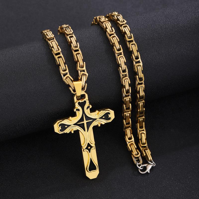 Trendy Multi-Color Enamel Cross Layered Pendant Necklace