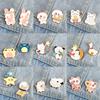 2PCS Cute Animal Brooch Sets Sheep Frog Bear Duck Rabbit Lapel Pin Cartoon Lovely Funny Enamel Badge Bag Denim Jewelry Wholesale