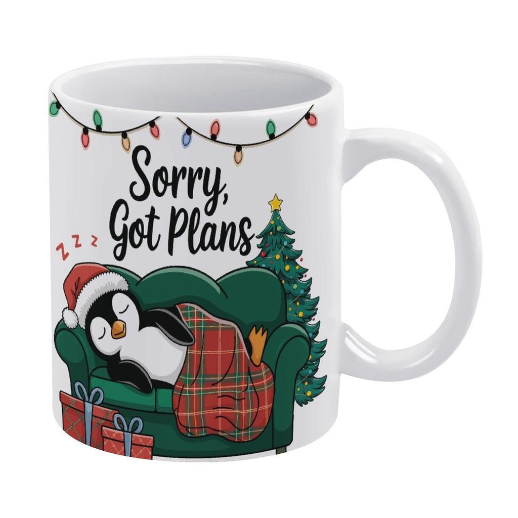 1pc 11oz blank ceramic coffee mug, double-sided printed cup, glossy coating, durable shape, daily drink companion for coffee and hot tea