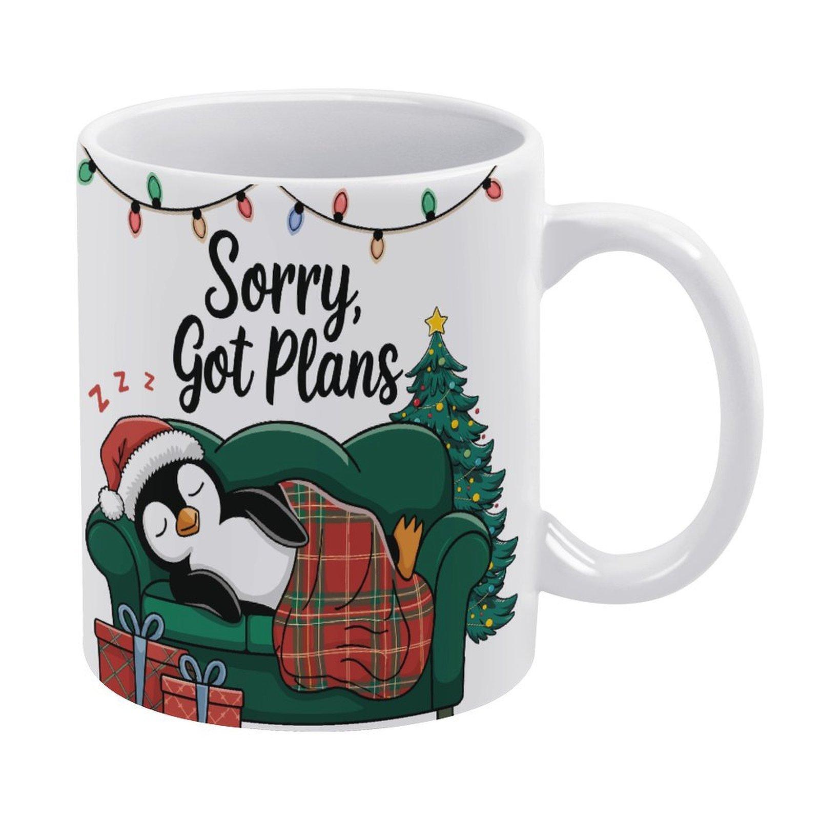 

1 шт. 11 унций пустая керамическая кофейная кружка, чашка с двусторонней печатью, глянцевое покрытие, прочная форма, спутник для ежедневного питья кофе и горячего чая белый