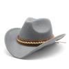 Foldable Portable Wide Brim Tibetan Retro Ethnic Spring Woolen Western Cowboy Big Edge Visor Top Hat Unisex Sun Visor Sun Hat
