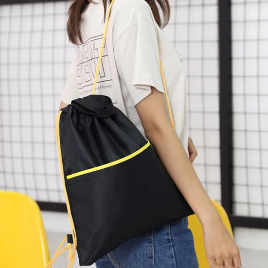 Прочная дорожная сумка Износостойкая многофункциональная застежка на шнурке чёрный — фото 5