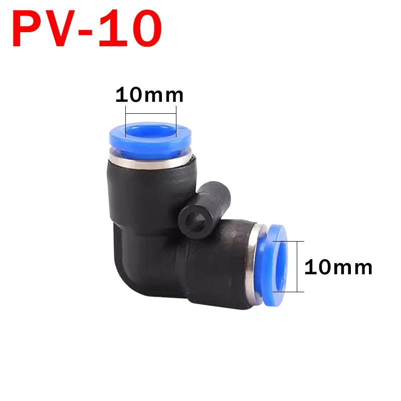 10 Stück Pneumatik-Verbinder PV 4mm 6mm 8mm 10mm 12mm Winkelrohr Luftschlauch-Verbinder Push-In Schnellkupplung