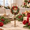Clear Glass Christmas Wine Glasses Set of 6 with Raised Holiday Artwork and Six Different Scenes for Wine, Cocktails, Cocoa and Seasonal Entertaining