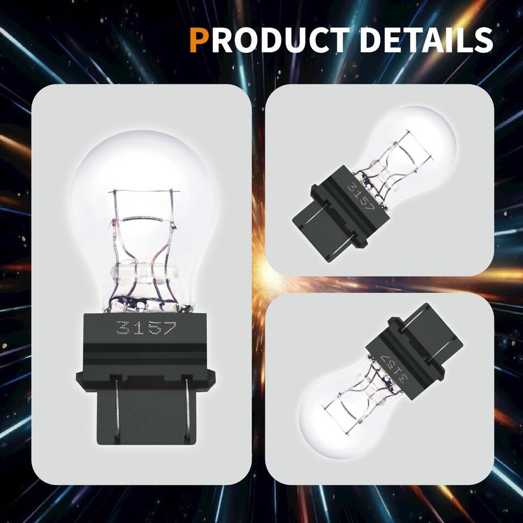 3157 Bulbs 10 Pack,12V P27/7W 3047 3057 3457 3757 4057 4157 Miniature Bulb,Brake Light Turn Signal Side Marker Tail Light Bulb Replacement