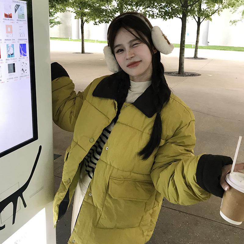 

Пуховая одежда Женская Новая Зимняя Маленькая Короткая Пуховая Куртка Куртка Пуховая Одежда L жёлтый