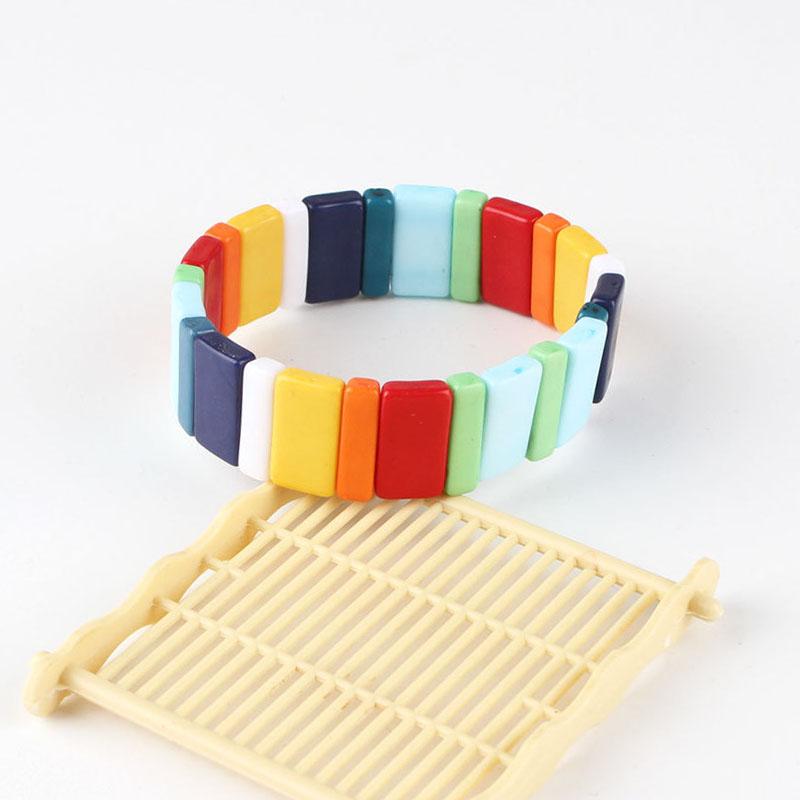 Y2K Aesthetic Candy Color Chunky Bangle Fashion Boho Summer Colorful Acrylic Beaded Stretch Bracelet for WomenGifts New