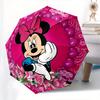Disney Minnie Mouse Manual Opening and Closing Umbrella - 8-Rib Reinforced Folding Design, Lightweight