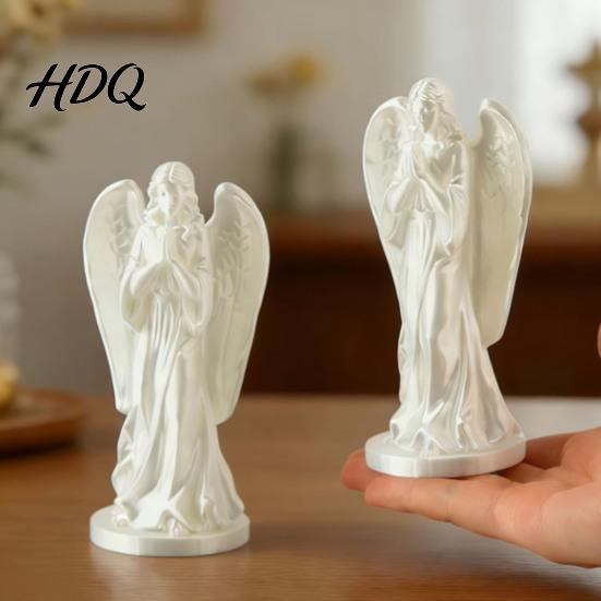 Vintage European Statue 3D Printed Angel Figurine Statue Desk Ornament with Flowing
