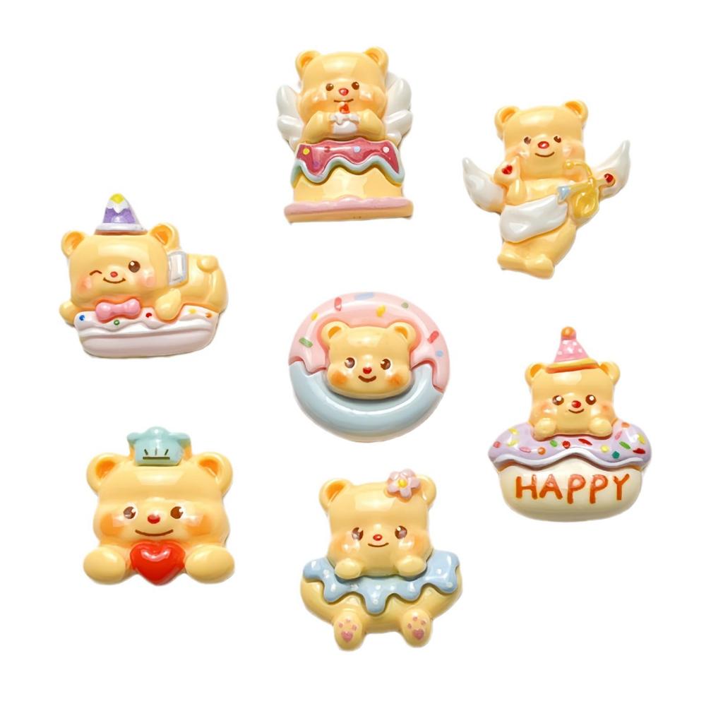 Mini Bear Resin Cake Buttercream Ornaments for DIY Crafts: Hair Clips, Phone Cases, Magnets