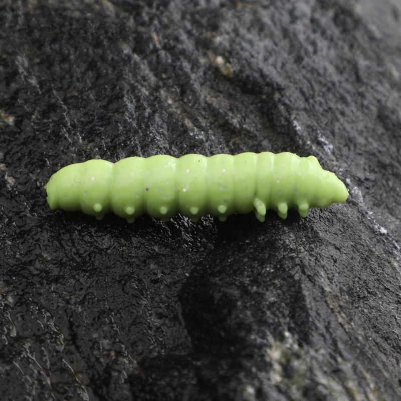 12Pcs Glow Uv Reactive Larva Soft Bait 38Mm Floating Tpr Worm Strong Cheese Scent Freshwater Lure Catfish Ultralight Tackle