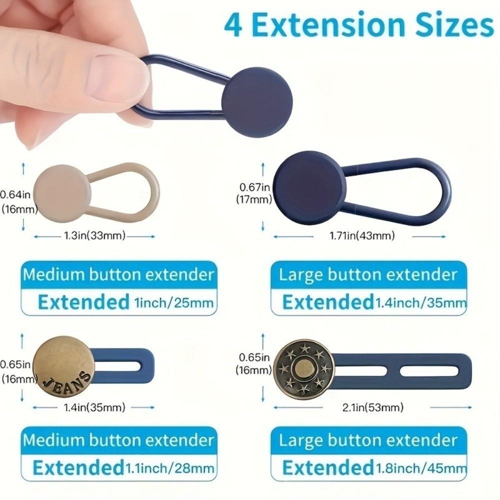12/16/24/26 pcs Strong Elasticity Waist Extender Buttons Button Style No Sew Extensions  for Jeans