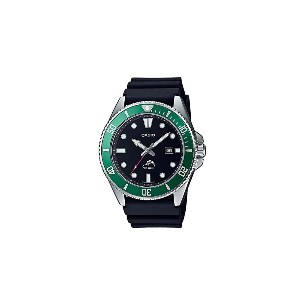 Casio Diver Watch MDV-106B-1A3V Green Bezel Men s Overseas Model