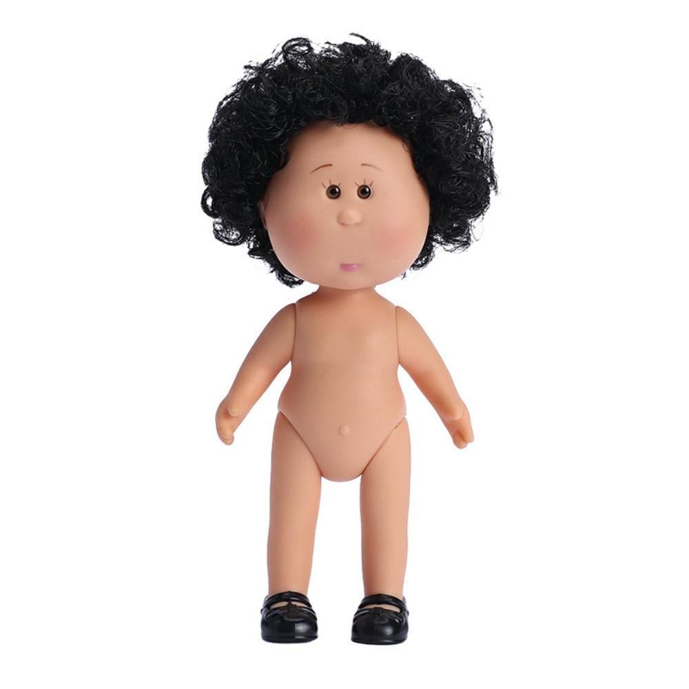 Dress Up 14cm Bean Eye Vinyl Doll Curly Hair Action Figure Body Mia Potato Dolls  Doll Accessories