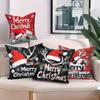 Home Decor Merry Christmas Decorative Pillow Covers Set Pattern Cushion Cover Suitable For Sofa Bedroom Car Pillow Cover