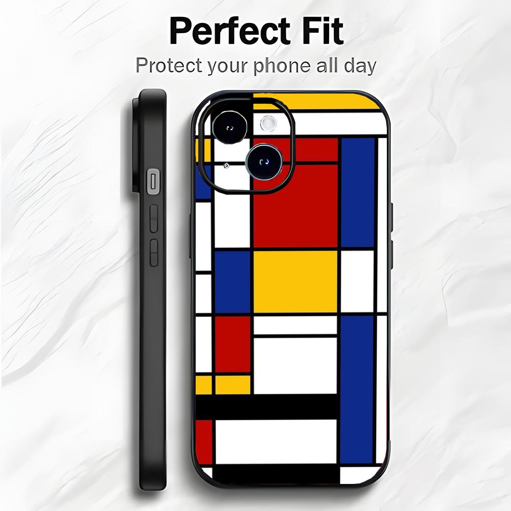 Abstract Iconic Art P-Piet Mondrian Phone Case Phone Case Soft Packaging Lightweight For iPhone17 16 15 14 13ProMax