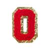 Red A-Z Chenille Embroidery Letter Patches, 5cm Self-Adhesive for DIY Clothing.