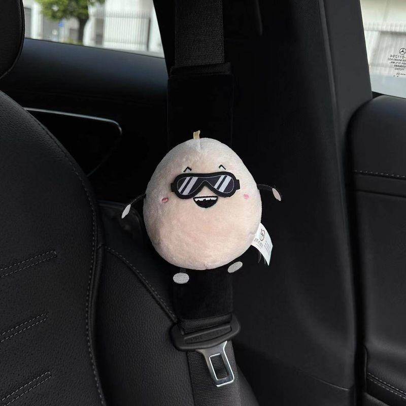 Cute Sheep and Bad Wolf Car Seatbelt Shoulder Pad Car Decoration Anti-Neck Strangling Anti-Dress Damage for Women Black Handsome Guy