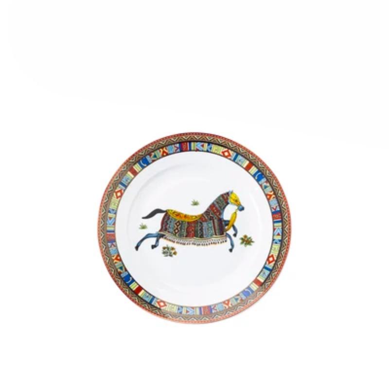 

Керамические обеденные тарелки с лошадьми в монгольском стиле, без коробки