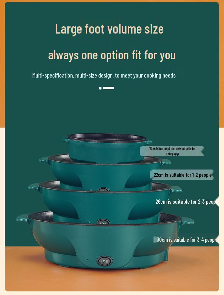 110V Mini Non-Stick Electric Baking Pan & Frying Pot: Multifunctional Home Oven & BBQ Stove