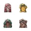 Garden Miniature Scene Wooden Ornament With Fairy Door For Home Decor