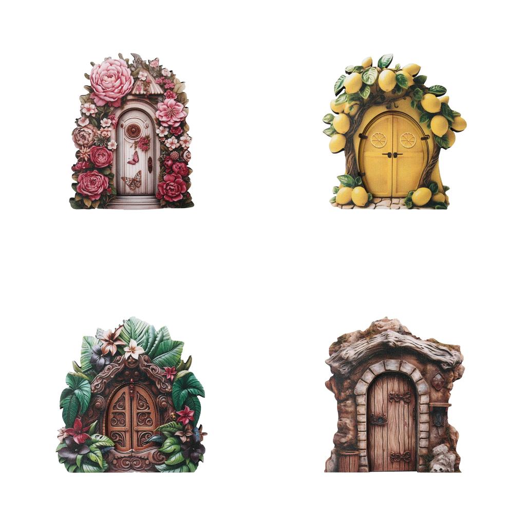 Garden Miniature Scene Wooden Ornament With Fairy Door For Home Decor